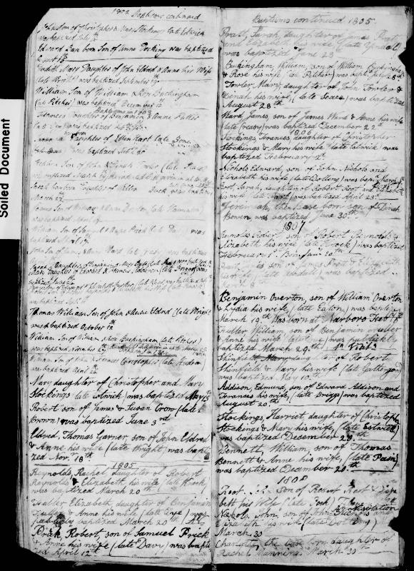 Nichols (Edward) 1806 Baptism Record